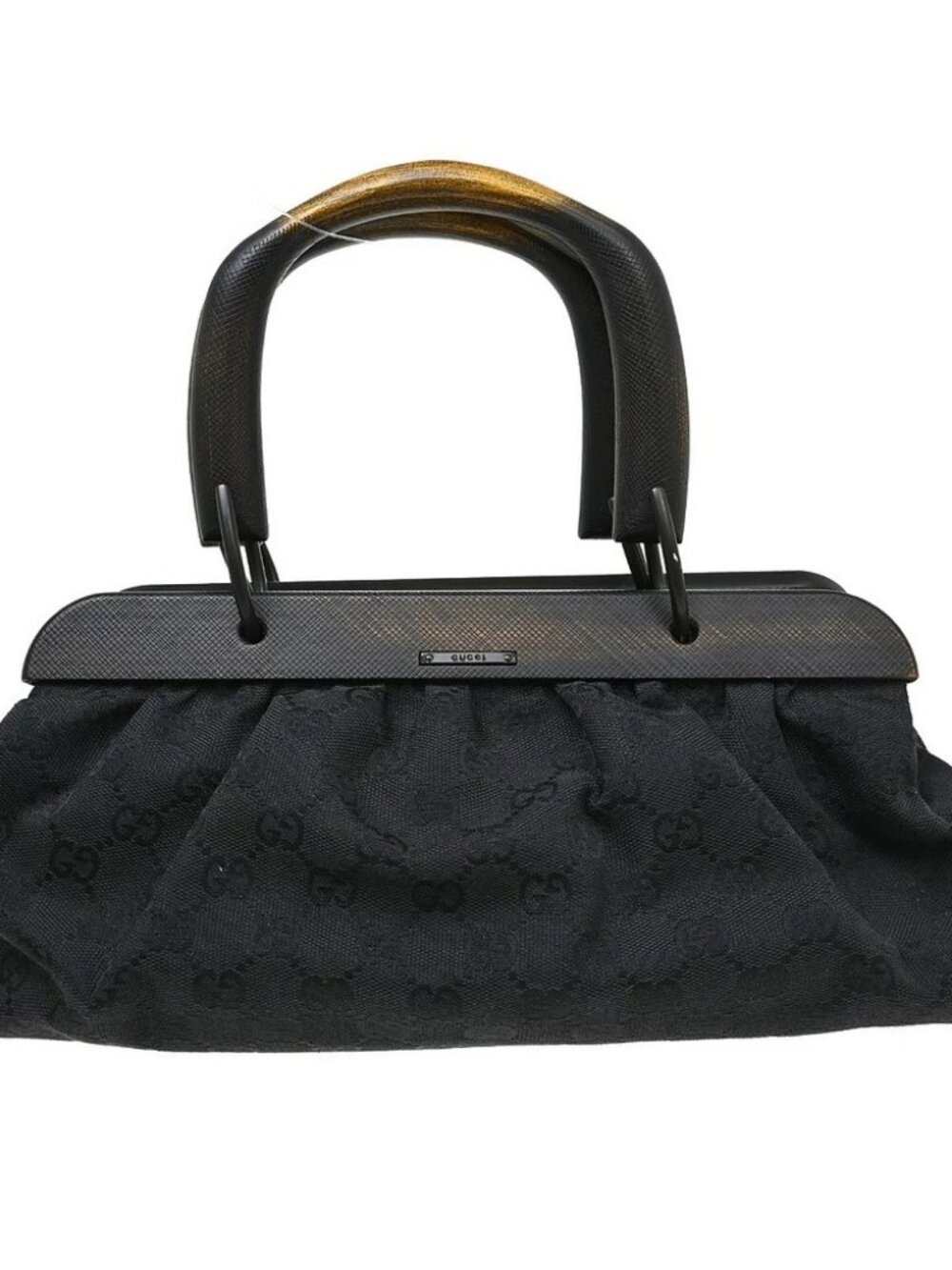 Gucci Black Canvas GG Handbag 112683 1705 NQ09763